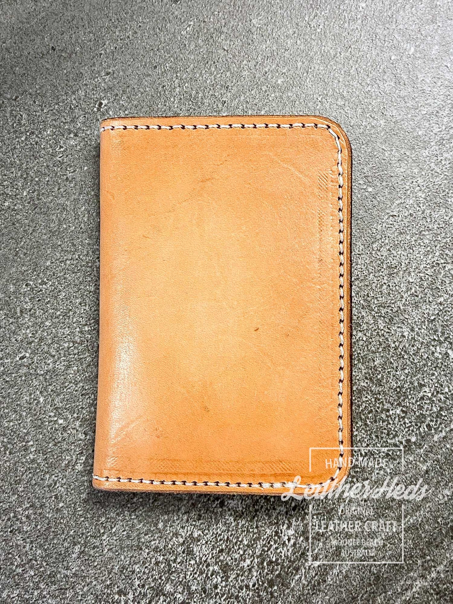 Natural leather minimalist card wallet
