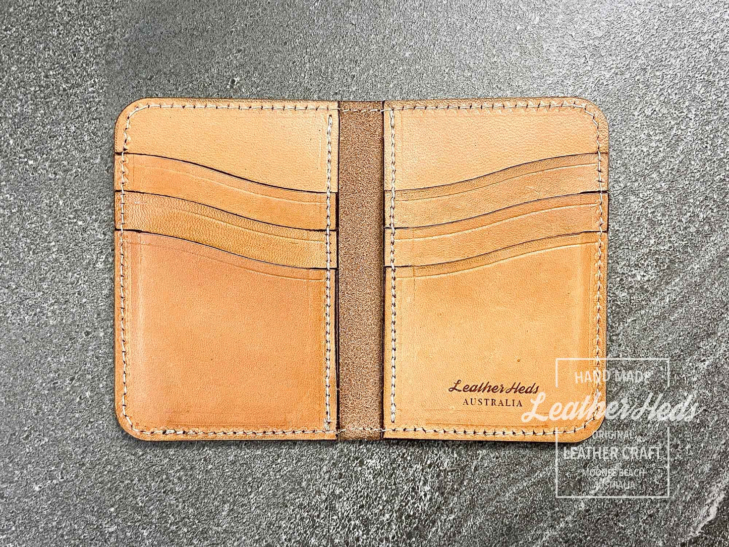 Natural leather minimalist card wallet