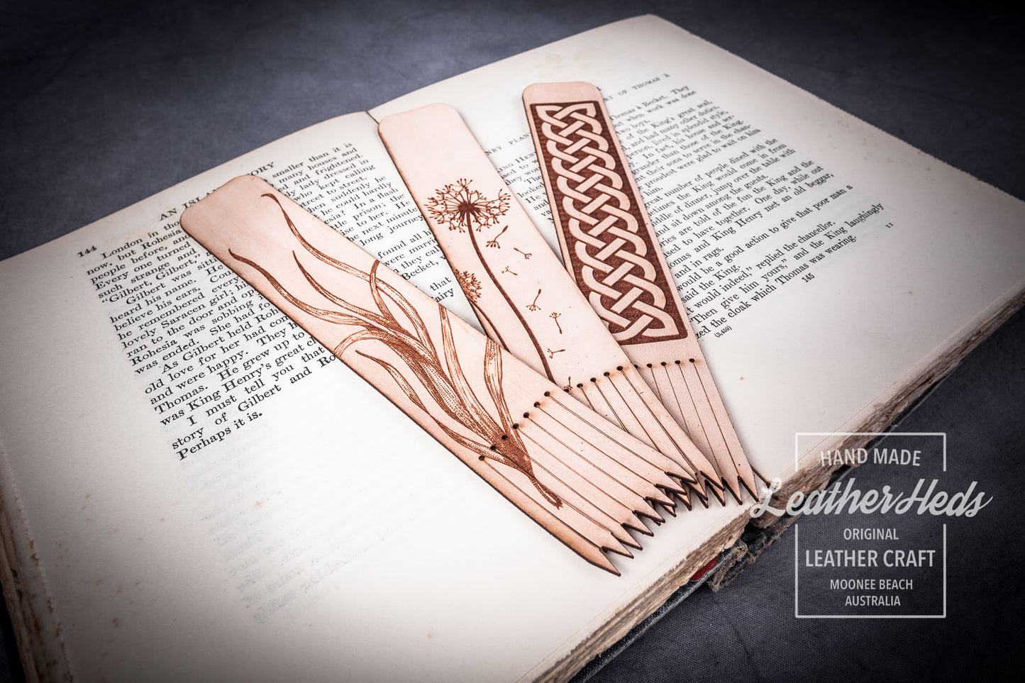 Engraved Leather Bookmark