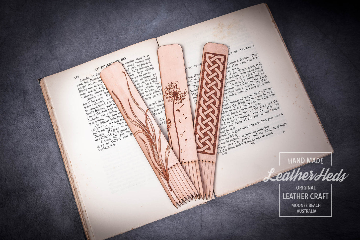 Engraved Leather Bookmark